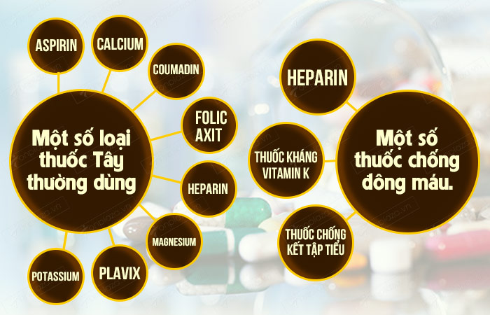 Một số loại dược phẩm thường được dùng cho người bị tai biến