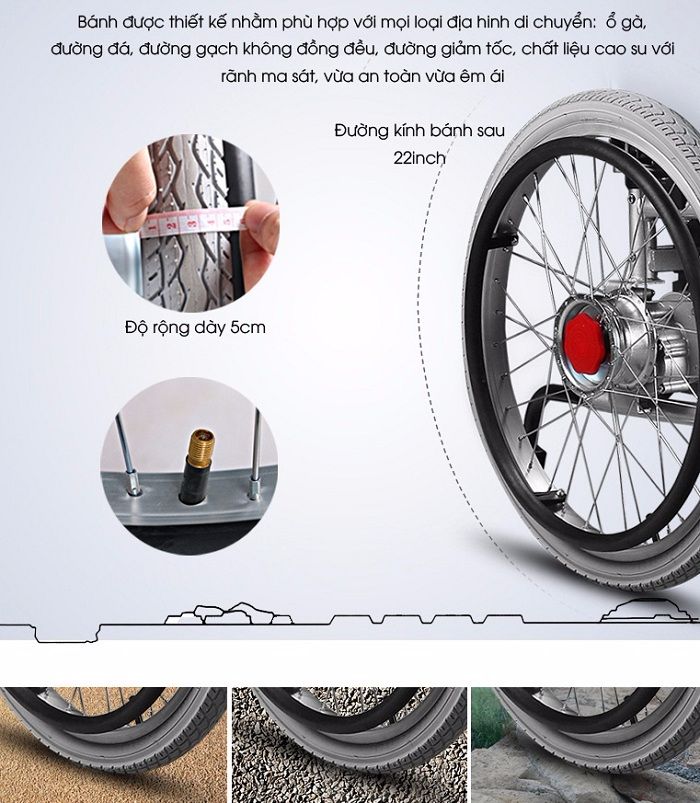 Thiết kế bánh xe giúp vượt mọi địa hình